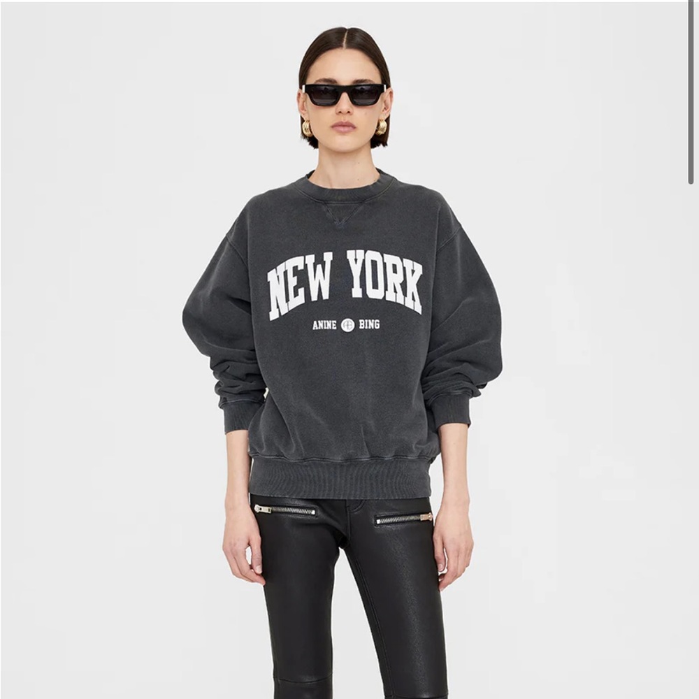 RAMONA SWEATSHIRT UNIVERSITY NEW YORK - WASHED BLACK- SMALL